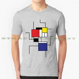 Men's T Shirts Mondrian Style Graphic Custom Funny Tshirt Piet Contemporary Artist Artistic Square Forms Geometry