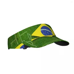 Berets Summer Sun Hat Adjustable Visor UV Protection Top Empty Brazil Flag Football Field Sport Sunscreen Cap