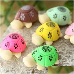 Erasers Cartoon Cute Colorf Animal Turtle Shape Environmental Protection Eraser Creative Wholesale Beautif And Practical Drop Delivery Dhd3D