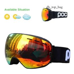 POC Double Layers Anti-fog Ski Goggles Snowmobile Ski Mask Skiing Glasses Snow Snowboard Men Women Googles Y1119 5806