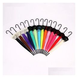 Umbrellas 10 Pcs Elegant Semimatic Lace Umbrella Fancy Sunny And Rainy Pagoda 11 Colors Availabl 230603 Drop Delivery Dhid4