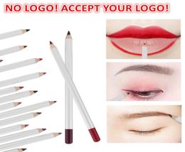 No Brand White lip pencils Long Lasting Pigments Matte Liplinner Waterproof eyebrow pencil eyeliner Makeup Tool accept you logo3002659