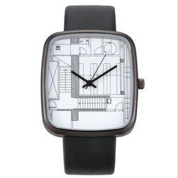 Creative Art Simple Dial cwp Quartz Womens Watch WISH Fashion Rectangular Watches 36MM Diameter Graceful Wristwatches2973