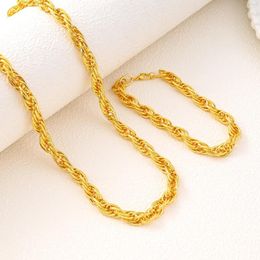 Necklace Earrings Set Bangrui Man Chain Gold Colour Necklace&Bracelet For Men Fashion Party Wedding Gifts