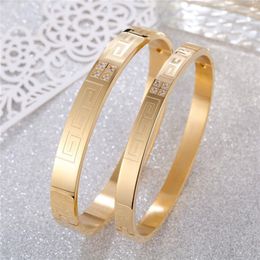 Trendy Stainless Steel Bracelet Bangle For Women Men Yellow Gold Rose Gold Colour Girl Lover Fashion Jewellery Accessory246c