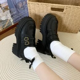 Dress Shoes Autumn Women's Increase Height Platform Fashion Round Toe Chunky Heel Mary Jane For Women Student Lolita Pumps