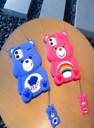 3D Bear Soft Cover Cute Funny Phone Cases for iPhone 6S 7 8 Plus X XR Xs 11 12 Pro Max back case35896898225059