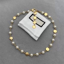 Fashion Flowers Necklace Womens Designer Jewellery Gold Chain Necklace For Women Luxury G Letters Love Jewelrys With Pearl Wedding B284B