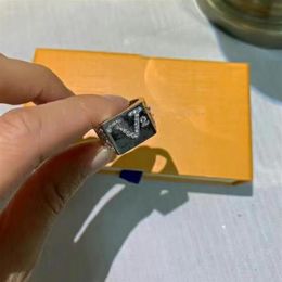 21ss famous designer Nigo Designs Men's ring high quality zircon letter rings fashion personalized gift307u