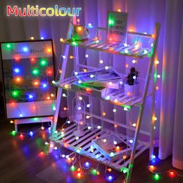 1pc 19.6ft/40led Globe String Lights, Battery Powered Led Fairy Light, For Indoor And Outdoor Party Wedding Garden Tree, For Halloween Christmas New Year Decoration.