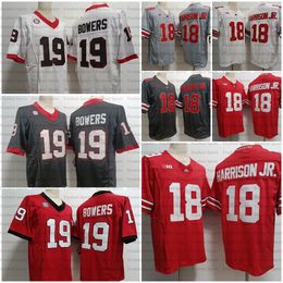 Ohio State Buckeyes 18 Marvin Harrison Jr. College Football Jersey 19 Brock Bowers White Red Black Stitched Football College Jerseys Mens