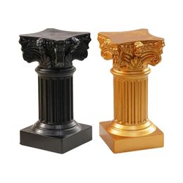 Roman Pillar Greek Column Statue Pedestal Candlestick Stand Figurine Sculpture Indoor Home Dinning Room Garden Scenery Decor 231228