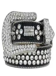 Boa qualidade 2022 DesignerBelt Simon Cintos para Homens Mulheres Brilhantes Cinto de Diamante Preto em Preto Azul Branco Multicor com Bling Strass8086104