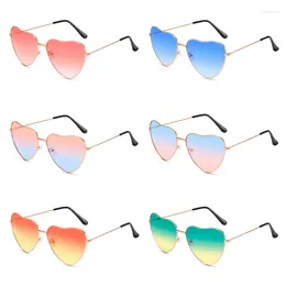 Sunglasses Retro Metal Peach Heart Men's And Women's Ocean Piece Series Love Glasses Fashion