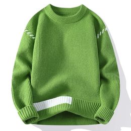 New Fashion Young and Vibrant Men's Turtle Neck Sweater in Autumn Loose and Casual Knitting Lacquered Men's Warm Patch Work Knitting 231228