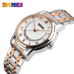 SKMEI Business Mens Watches Top Brand Luxury Stainless Steel Strap Waterproof Watch Quartz Wristwatches Relogio Masculino 9122296E