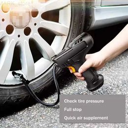 Inflatable Pump Car Air Compressor Pump Universal 120W Wireless Handheld USB Rechargeable Tyre Inflator Digital Display Inflatable BarometerL231228