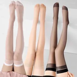 Women Socks Sexy Ultra Thin Thigh High For Breathable Striped Over The Knee Stock Quality Women's Stockings & Hosiery