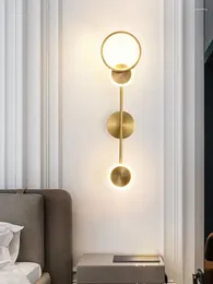 Wall Lamp Modern LED Light Brass Lighting Fixture Nordic Restaurant Kitchen Bedroom Living Background Sconce Decor Lamps