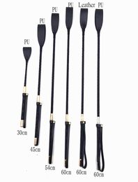 Massage 3060cm Black PU Leather Spanking Paddle Long Whip Flirting Slave BDSM Bondage Flogger Sex Toys For Women Adults SM Games5499508