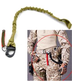 Tactical Survial Sling Quick Release Strap Safety Lanyard Outdoor Mountaineering Camping Climbing Bungee Nylon buffer rope93934901314883