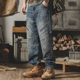 Plaid Cargo Jeans Fashion Haruku Streetwear Baggy Harem Denim Pants High Quality Brand Unique Jean