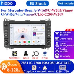 Carplay 4G-LTE 7'' 2din Android Car Radio GPS for Mercedes Benz B200 Sprinter W906 W639 AB Class W169 W245 Viano Vito Audio WIFI