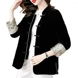 Women's Trench Coats High Quality Cotton Clothes For Women 2023 Autumn Winter Thickened Chinese Ethnic Style Jacket Warmth Quilted Coat
