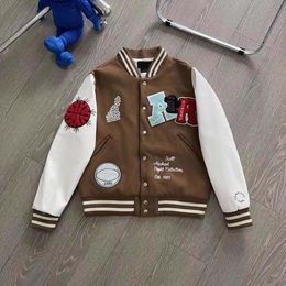 Scott Bomber Jacket Hip Hop Designer maschile Ricamo Giacca sportiva da uomo Varsity Coat Basket Baseball Streetwear Patchwork Lettera Rocky College Diamonds 1985