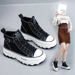 Dress Shoes 2023 Autumn And Winter High Top Small White Korean Version Of Female Students Thick Sole Increase Sports Tide Leisure