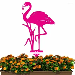 Garden Decorations Flamingo Sculpture Ornament Lawn Yard Ground Stake Decoration Outdoor Courtyard Metal Statue Home