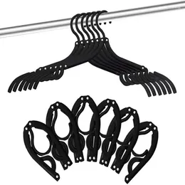 Hangers 6Pcs Foldable Drying Racks Plastic Clothes Hanger For Kids Anti-skid Adjustable Storage Rack Home Room Accessories