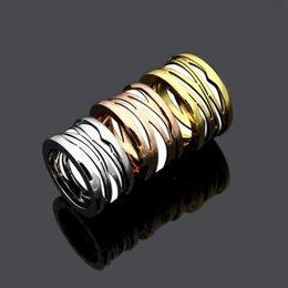Fashion Lady Titanium Steel Lettering Hollow Out Ripple Black White Ceramics Wedding Engagement 18K Gold Plated Wide 1 2cm Rings S328a