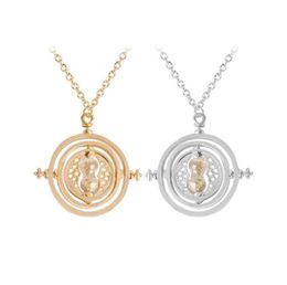 24 PcsLot Selling 35 cm Diameter Time Turner Necklace Movie Jewellery Rotating Hourglass Pendant Bulk Whole 2109294852244