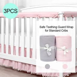 3 Piece Crib Rail Cover Protector Baby Set Safe Teething Guard Wrap For Cribs Side Front Rails 231227