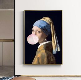 The Girl With A Pearl Earring Canvas Paintings Famous Artwork Creative Posters and Prints Pop Art Wall Pictures For Home Decor1007629