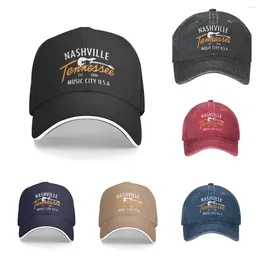 Ball Caps Guitar Nashville Music City Baseball Cap Unisex Adjustable Casual Denim Hat Designer Men Adult Four Seasons