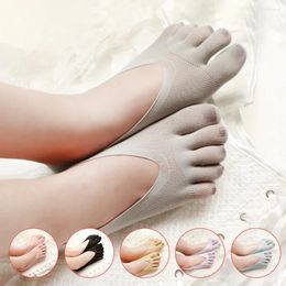 Women Socks Women's Short Ladies Invisible Lace White With Fingers Female Transparent Sock Girls 018 1pair 2pcs