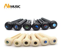 100pcs Acoustic Guitar Slotted Bridge Pin Classical Style ABS Plastic Guitar Parts Accessories Ivory Black8222362