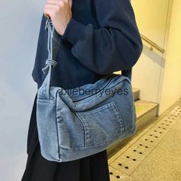 Shoulder Bags Casual Lage Capacity Canvas Tote For Women Simple Comting Female Denim Messenger Bag Fashion Shopperblieberryeyes