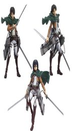 Japanese Anime Attack on Titan Figma 213 Levi 203 Mikasa 207 Eren PVC Action Figure Model Collectible Toy Doll Gifts Q07224728839