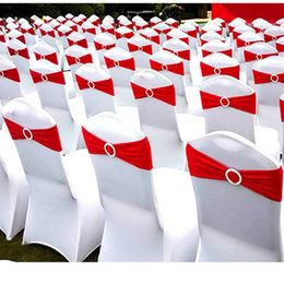 1050pcs Wedding Chair Knot Back Sash Bow Elastic Chair Band Tie Party Event Birthday Banquet Decoration Stretch Chair Sash Belt 231228