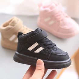 Boots Children Warm Winter Boys Plus Thicken Velvet Shoes Girls Waterproof Short Baby Non-slip Outdoor Cotton Sneakers