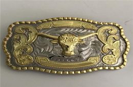 1 Pcs Cool Silver Gold Bull Western Cowboy Belt Buckle For Men Hebillas Cinturon Jeans Belt Head5557296