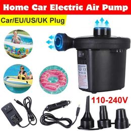 Inflatable Pump Electric Air Pump Mini Air Compressor 12V Inflator For Swimming Pool Mattress Boat Camping Inflatable Toy With 3 Nozzles HomeL231228