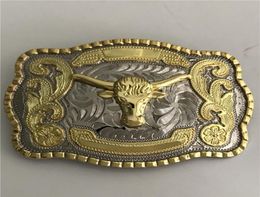 1 Pcs Cool Silver Gold Bull Western Cowboy Belt Buckle For Men Hebillas Cinturon Jeans Belt Head3024897