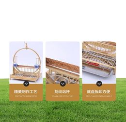 Bird Cages Parrot Small Cage Tray Decoration Wooden Breeding Houses Outdoor Household Gaiolas Feeding Supplies BS50BC1154288