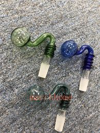 New Glass Pipe Smoking Handle Pipes Curved Mini 7.8cm Smoking Pipes Hand Blown Recycler Best Oil Burner