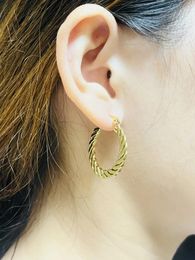 Hoop Earrings A Pair Of Stainless Steel Classic Big Fried Dough Twists Are Suitable For Women To Wear With Various Clothes Variou