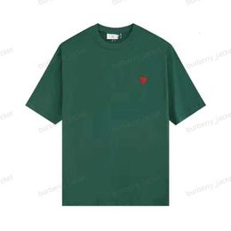 Amis Paris Luxury Women's T Shirt Brand Men's T-shirts Red Love Tees Designers Heart Print Summer Tops Casual Cotton Short Sleeves BTEG